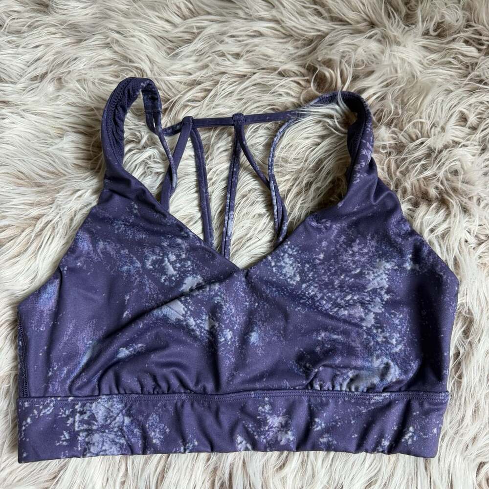 All in motion Sports Bra Size M Purple Tie Dye Strappy
